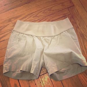 Khaki maternity shorts